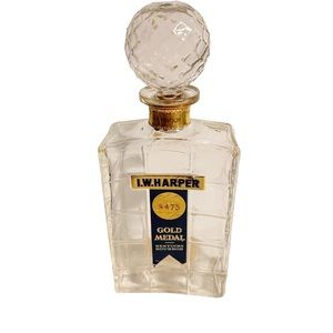 IW Harper Kentucky Bourbon Whisky Bonded Decorative Glass Bottle Decanter EMPTY